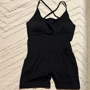 Black Yoga Strappy Romper